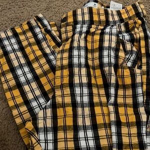 Yellow,black and white girl pants